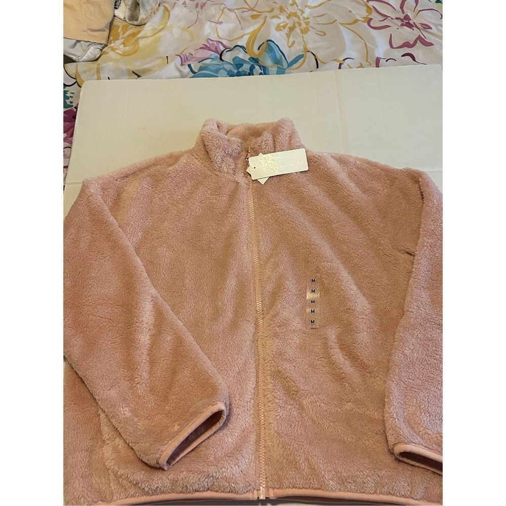 NWT - Uniqlo Medium Fluffy Yarn Fleece Full-Zip Jacket - Pink - Picture 7 of 8